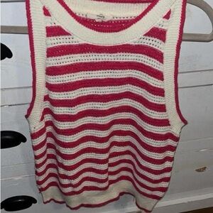 Striped Red and White Women's Top
